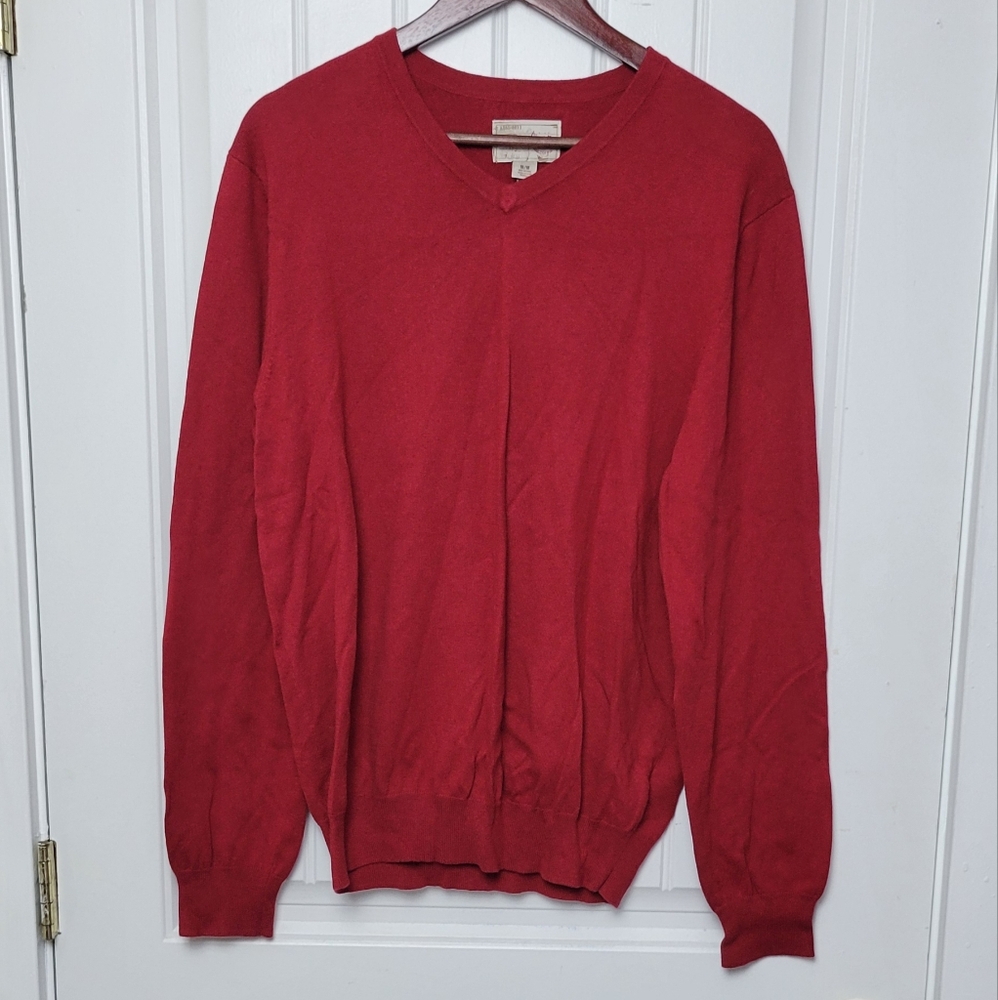 Article 365 Red Cashmere Blend Vneck Sweater